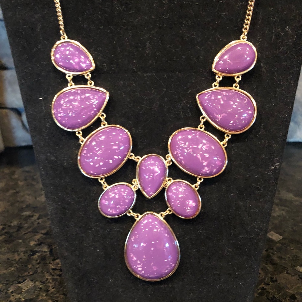 Charming Charlie Purple Statement Necklace